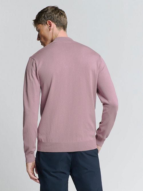 Jersey de punto Half Zip No Excess malva Model / Achterkant