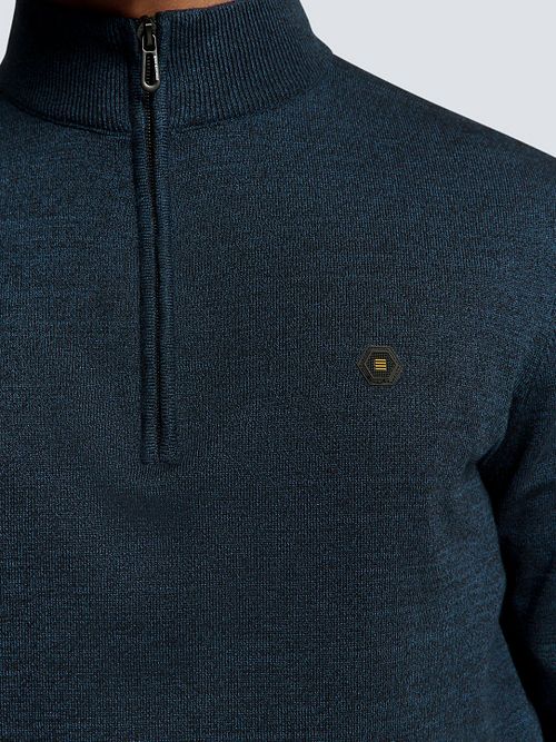 Jersey Half Zip No Excess en azul marino Model / Detail