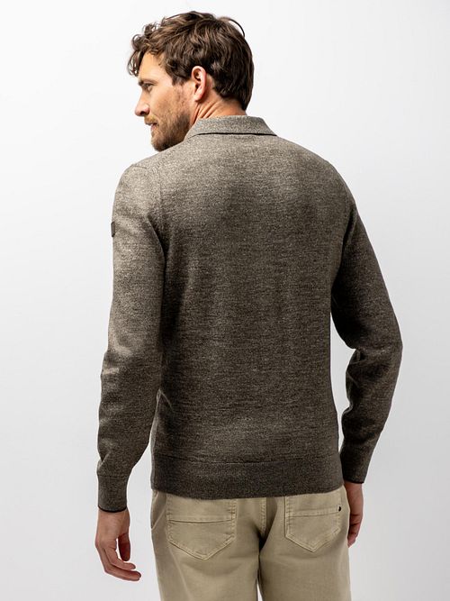 Jersey State of Art con cuello polo en beige Model / Achterkant
