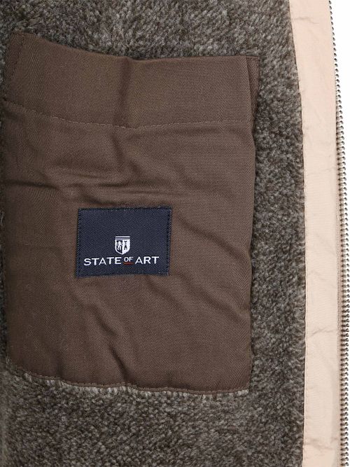 Kamizelka State of Art o prążkowanej strukturze, ecru Product / Detail