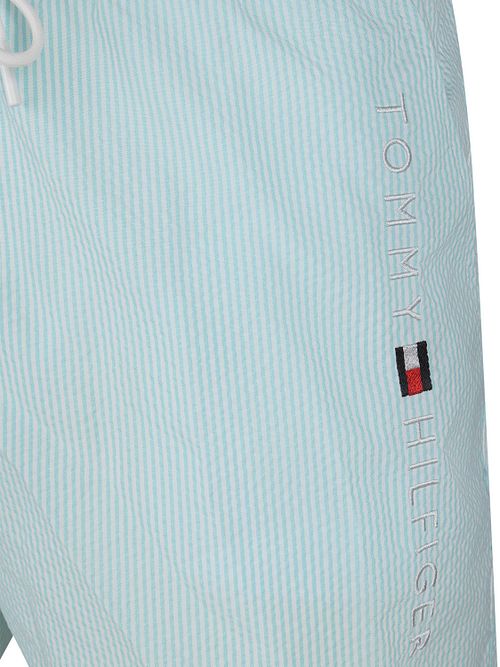 Kąpielówki Tommy Hilfiger z seersuckera z troczkiem Aqua Product / Detail