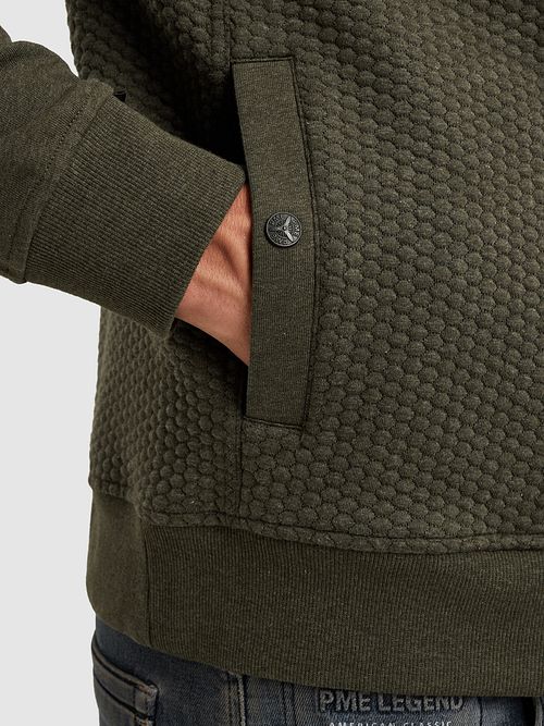 Kardigan PME Legend z żakardowej dzianiny interlock w kolorze zielonym Model / Detail