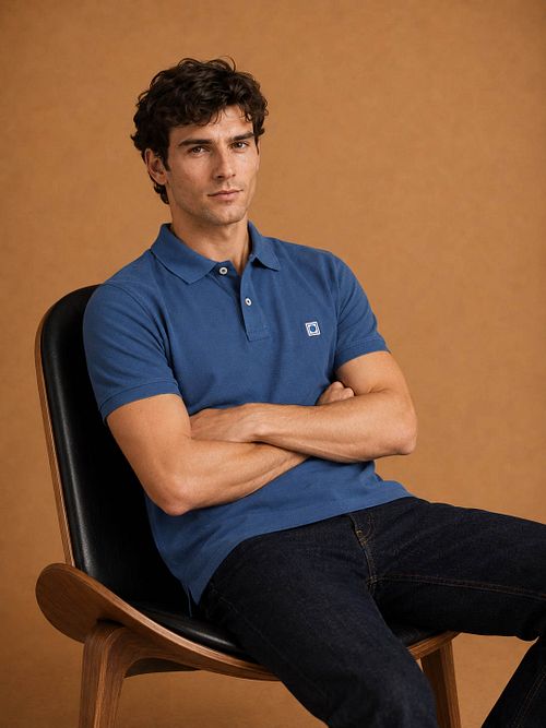 King Essentials The Rene Poloshirt Indigo Model / Voorkant