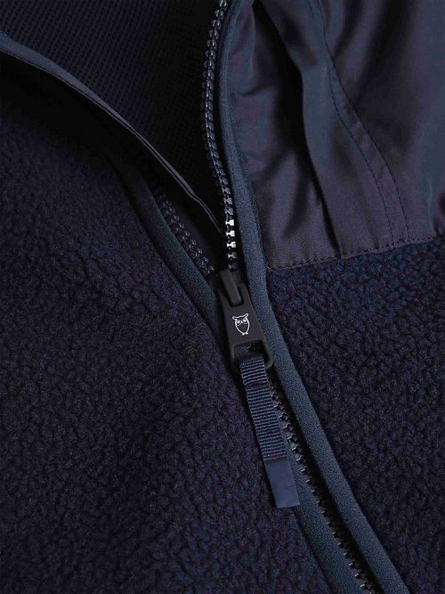 KnowledgeCotton Apparel Cardigan Fleece Navy Product / Detail