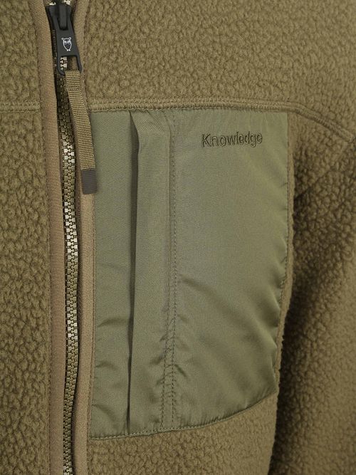 KnowledgeCotton Apparel Cardigan Fleece Olive Product / Detail