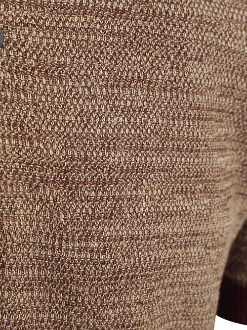 Knowledge Cotton Apparel Stickad Polo Chokladbrun Product / Detail