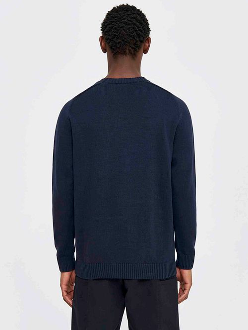 KnowledgeCotton Apparel Pullover Navy Model / Achterkant