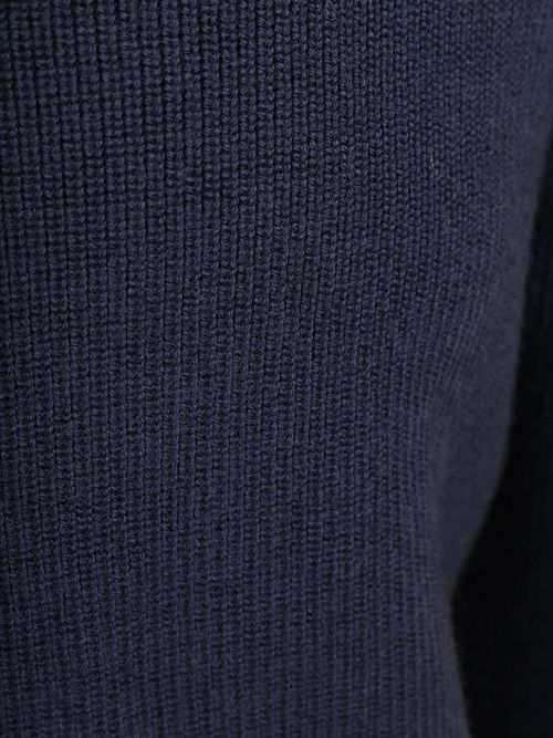 KnowledgeCotton Apparel Pullover Half Zip Pullover Merino Navy Product / Detail