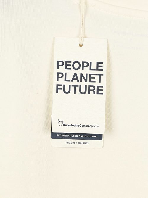 KnowledgeCotton Apparel T-shirt Blanche Imprimé sur la poitrine Product / Detail