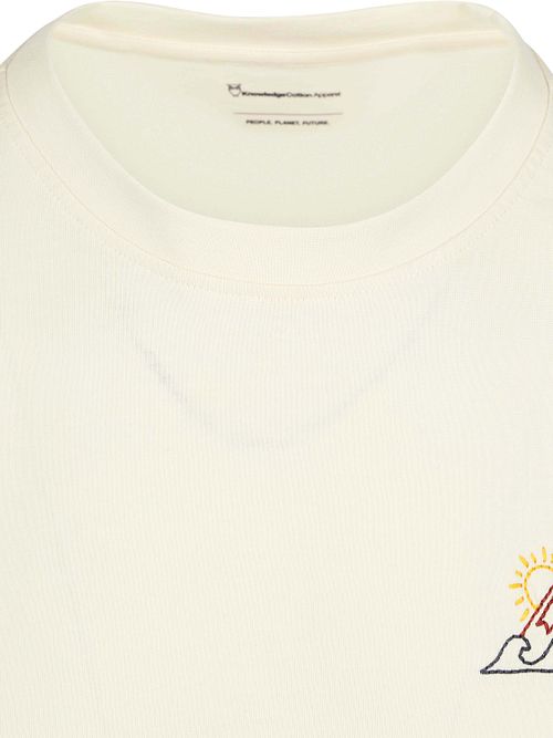KnowledgeCotton Apparel T-skjorte Hvit Trykk på brystet Product / Detail