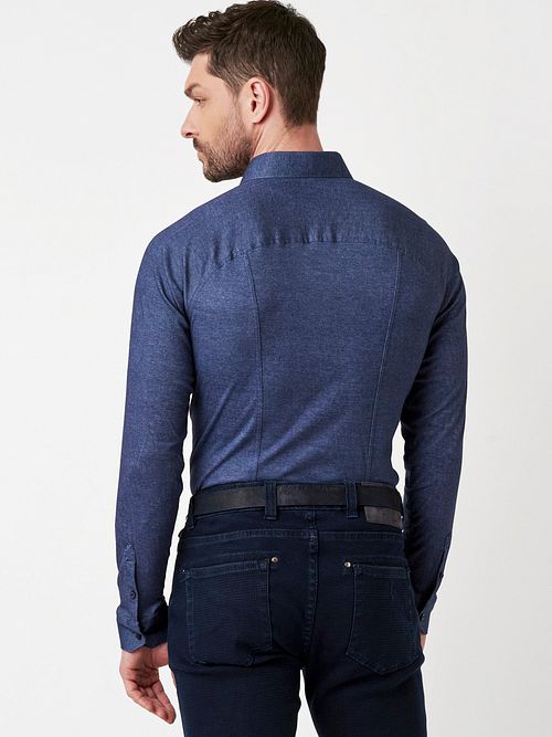 Koszula Desoto Twill Optics Indigo Model / Achterkant