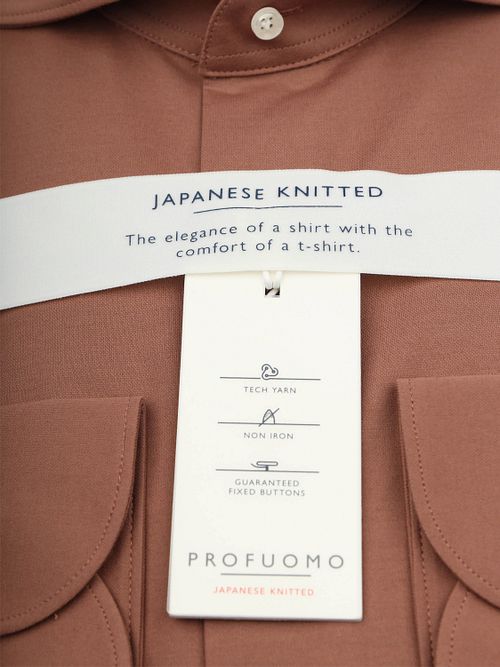 Koszula dzianinowa Profuomo Japanese Knitted w kolorze ceglastej czerwieni Product / Detail