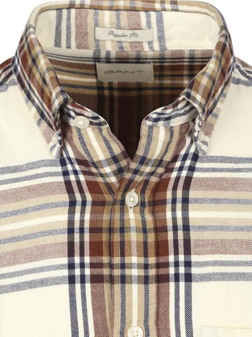 Koszula GANT flanelowa w kratę ecru Product / Detail