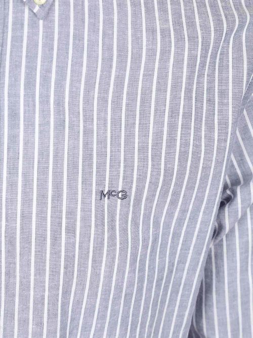 Koszula McGregor w paski z bawełny i lnu w kolorze niebieskim Product / Detail