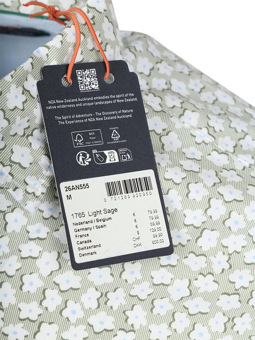 Koszula NZA Oban Poplin z kwiatowym nadrukiem w kolorze zielonym Product / Detail