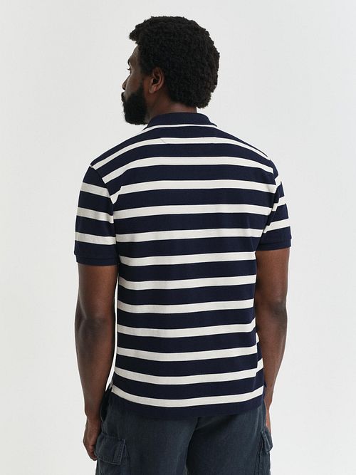 Koszulka polo GANT w granatowo-białe paski Model / Achterkant