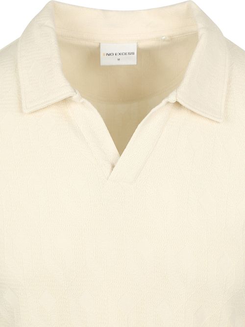 Koszulka polo No Excess Terry Jacquard ecru Product / Detail