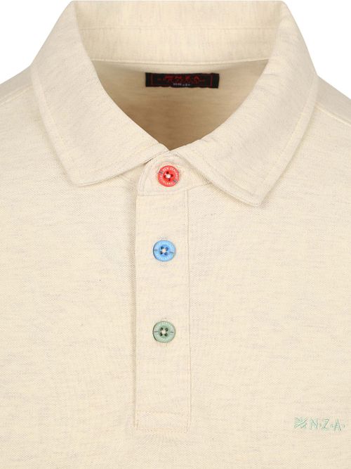 Koszulka polo NZA Hawera Melange Ecru z bawełny organicznej Product / Detail