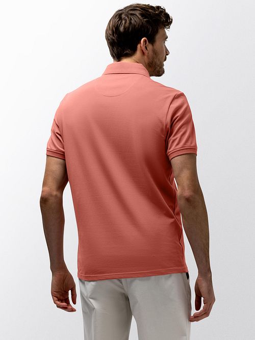 Koszulka polo piqué State of Art w kolorze pudrowego różu Model / Achterkant