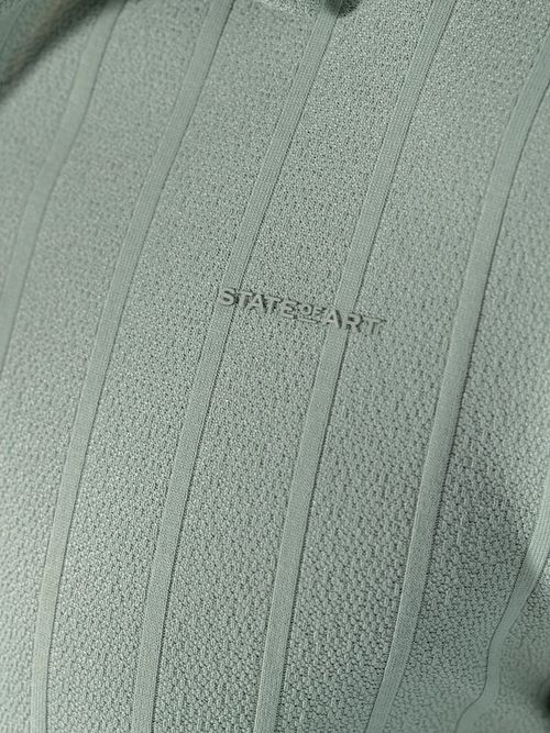 Koszulka polo State of Art Drop Needle z dżerseju w kolorze zielonym Model / Detail