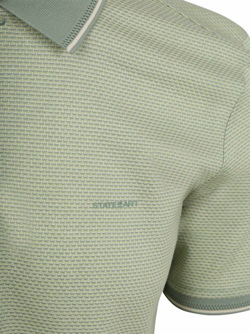 Koszulka polo State of Art Effectknit w kolorze zielonym Product / Detail