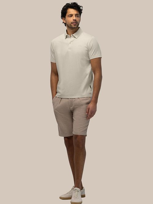 Koszulka polo State of Art z dżerseju interlock w kolorze ecru Model / Voorkant