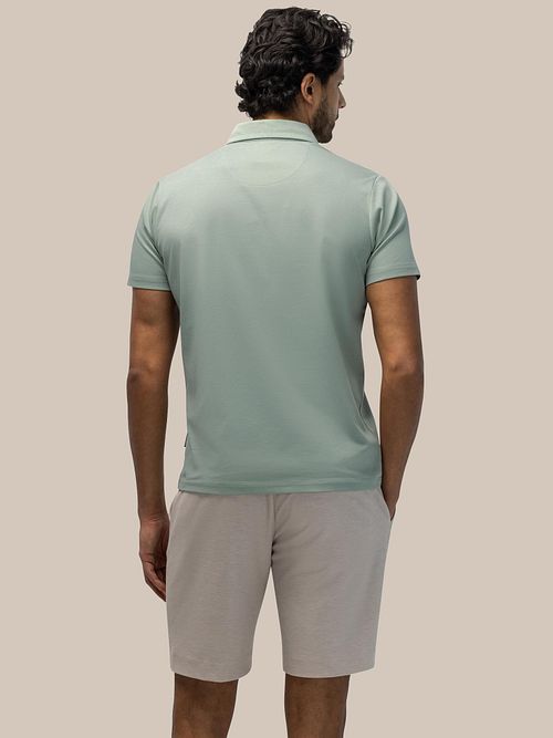 Koszulka polo State of Art z dżerseju interlock w kolorze zielonym Model / Achterkant
