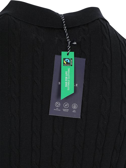 Koszulka polo Suitable Respect Knit Cable w kolorze granatowym Product / Detail