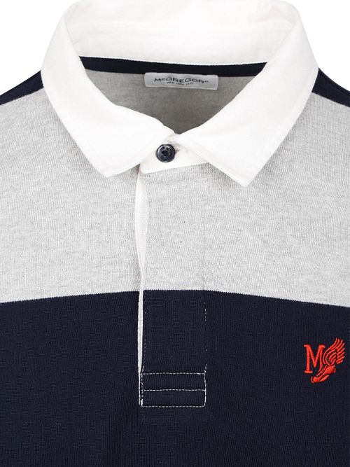 Koszulka rugby McGregor w paski granatowo-szare Product / Detail