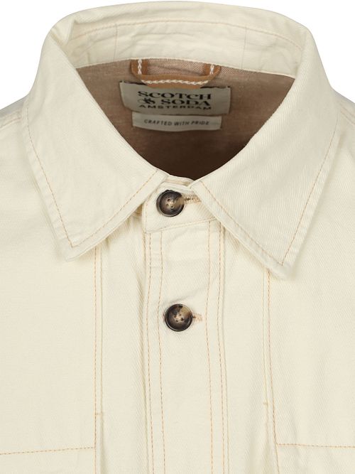 Koszulokurtka Scotch and Soda z bawełny i lnu w kolorze ecru Product / Detail