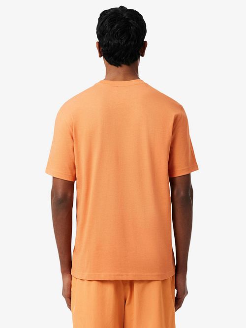 Camiseta Lacoste modern fit de algodón naranja Model / Achterkant