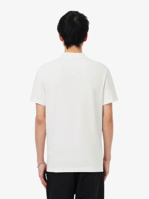 Lacoste Poloshirt Atmungsaktiv Weiß Model / Achterkant