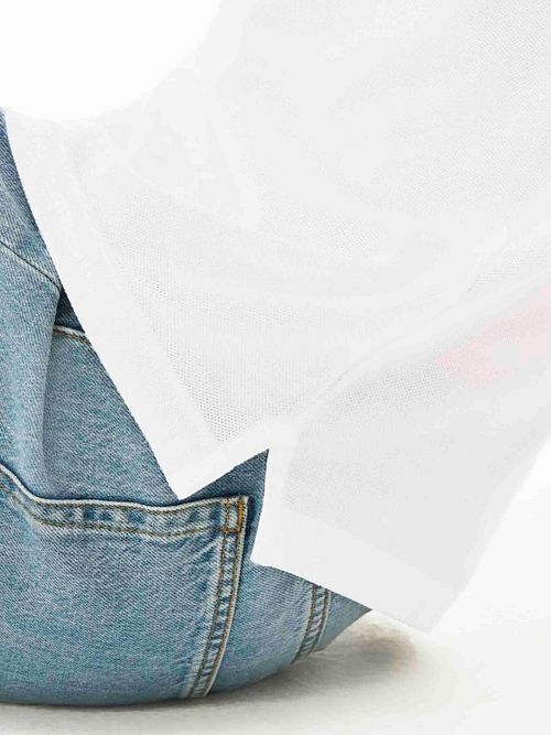 Lacoste Poloshirt Piqué Hvid Model / Zijkant