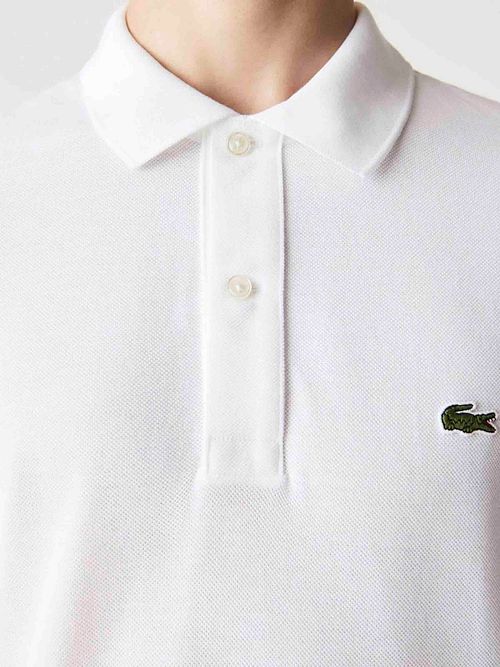 Lacoste Poloshirt Pique Weiß Model / Detail