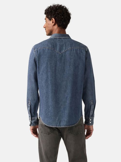 Levi's Barstow Western Skjorte Indigo Blå Model / Achterkant