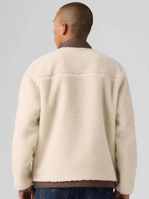 Kurtka Levi's Sherpa z polaru w kolorze ecru Model / Achterkant