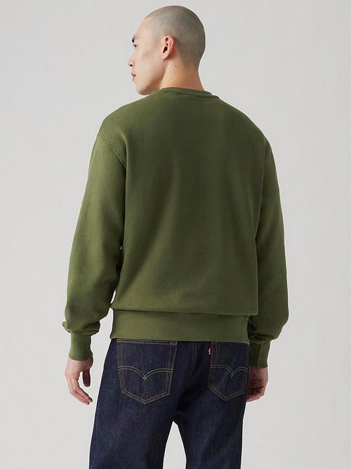 Sweter Levi's Authentic Logo w kolorze oliwkowym Model / Achterkant