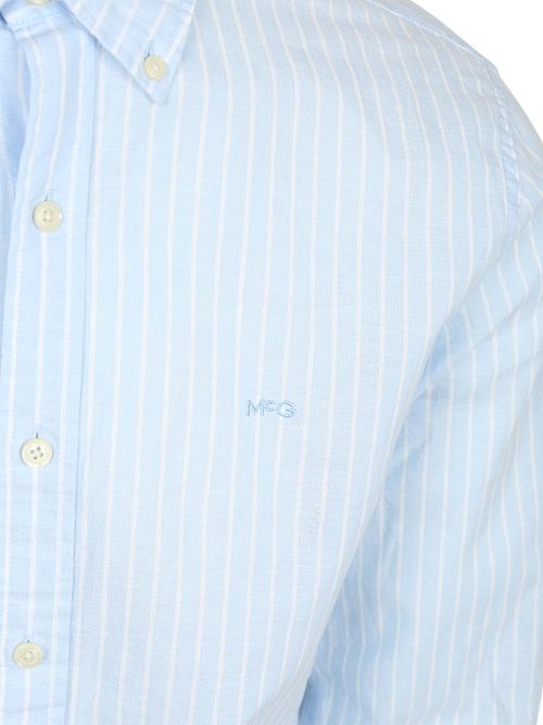 McGregor Hemd Cotton Linen Strepen Lichtblauw Product / Detail