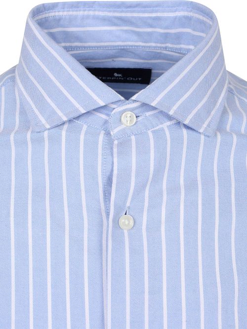 Steppin' Out Overhemd Oxford Streep Lichtblauw Product / Detail