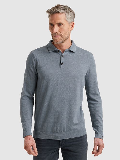 Vanguard Longsleeve Poloshirt Blauw Model / Voorkant