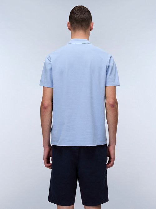 Napapijri Ealis Polo Chambray Blauw Model / Achterkant