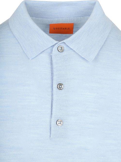 Suitable Polo Shirt Merino Wool Light Blue Product / Detail