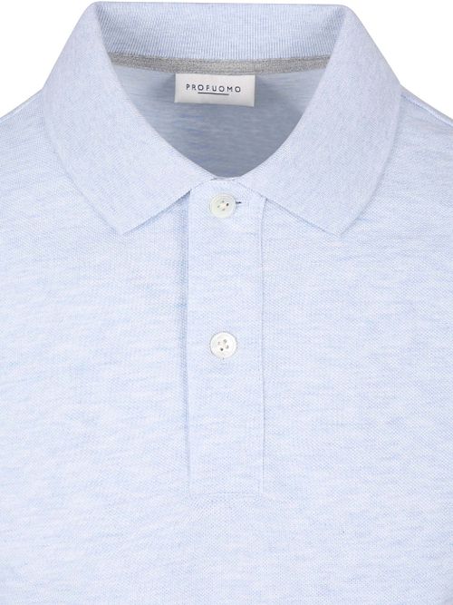 Profuomo Piqué Polo Shirt Melange Light Blue Product / Detail