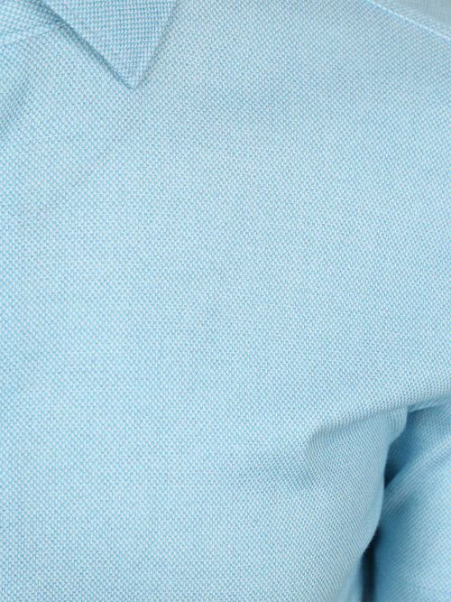 Desoto Short Sleeve Oxford Optics Shirt Aqua Blue