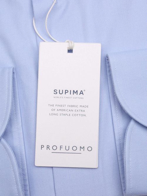 Profuomo Twill Shirt Supima Cotton Light Blue