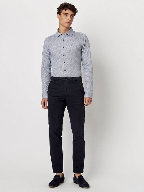 Desoto Shirt Print Light Blue Model / Voorkant