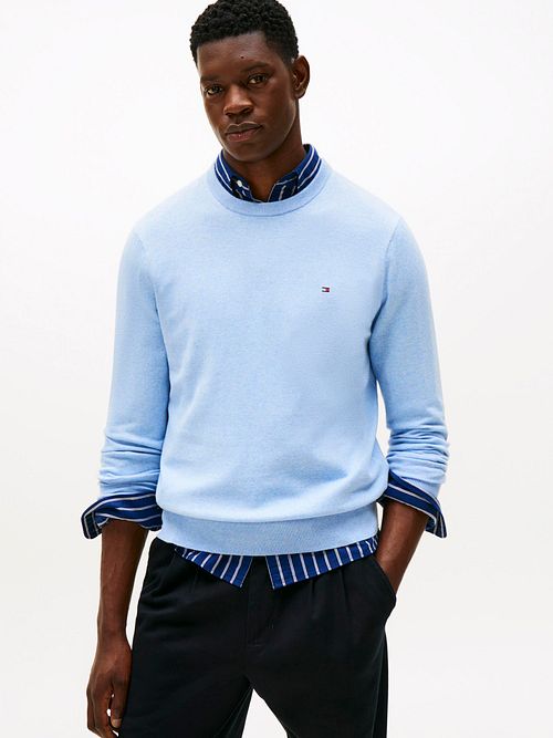 Tommy Hilfiger Pullover Cotton Kashmir Light Blue Model / Voorkant