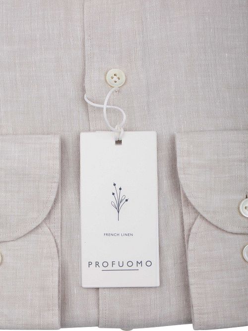 Lniana koszula Profuomo w kolorze piaskowym Product / Detail
