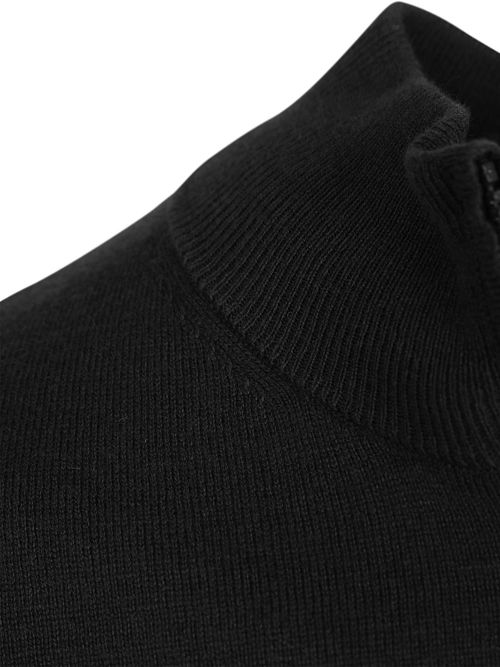 Jersey Half Zip de Lyle & Scott en lana merino negro Product / Detail