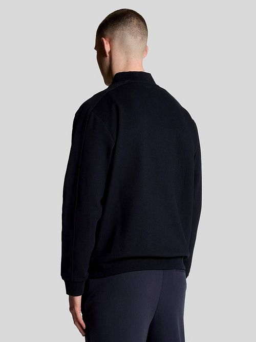 Kardigan bomber Lyle & Scott w kolorze Dark Navy Model / Achterkant